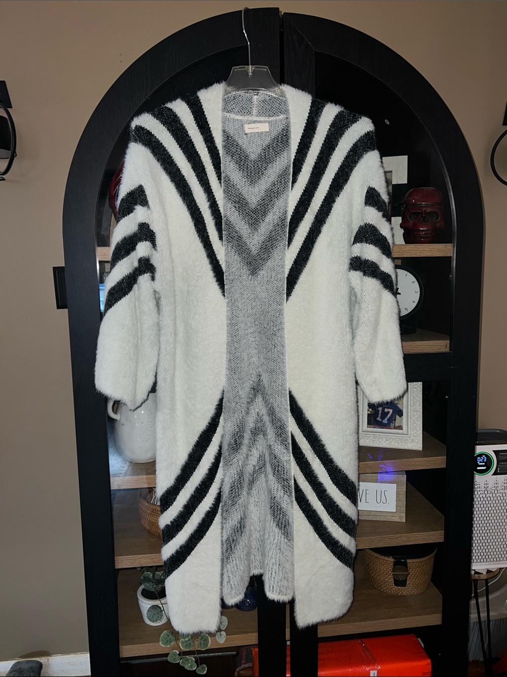 Anthropologie Sleeping on Snow Mod Chevron Fuzzy Kimono Cardigan O/S